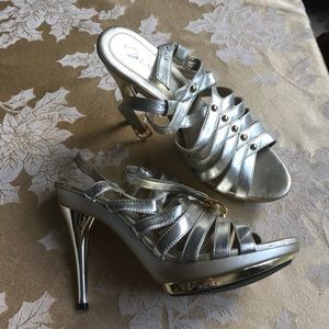 Gold strappy Lasonia heels